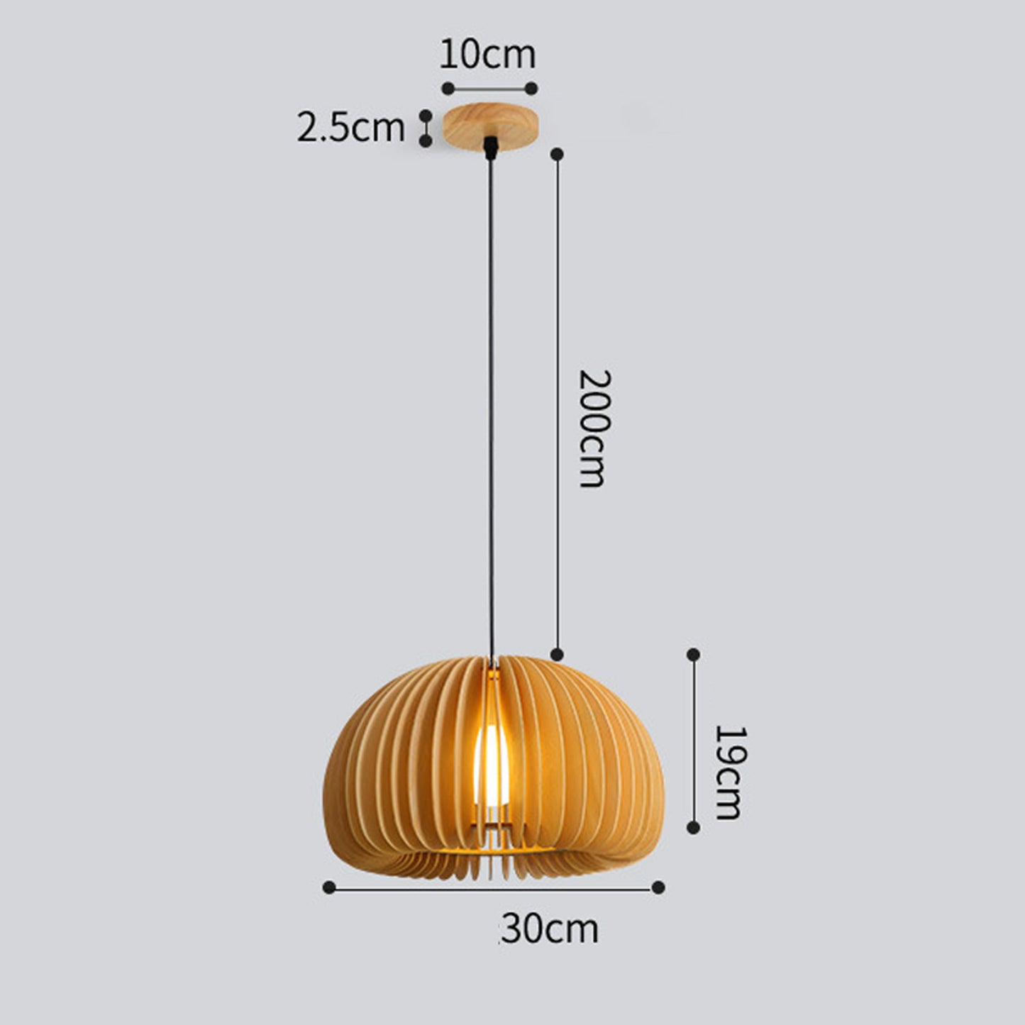 Nordic Pumpkin Wood Pendant Light(Bulb Not Included)