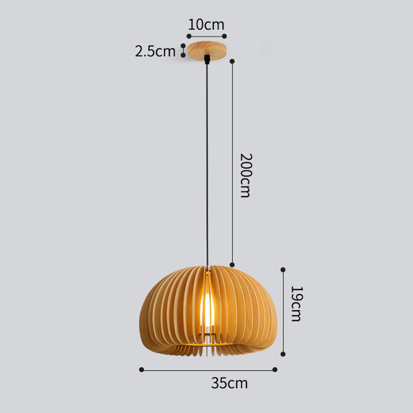 Nordic Pumpkin Wood Pendant Light(Bulb Not Included)
