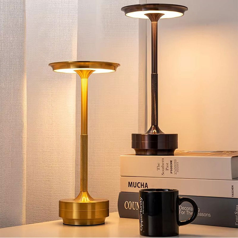 LED Cordless Table Lamp,Modern Wireless Table Lamp Rechargeable, 3 Color Stepless Dimming Night Light Touch Lamps(Black)