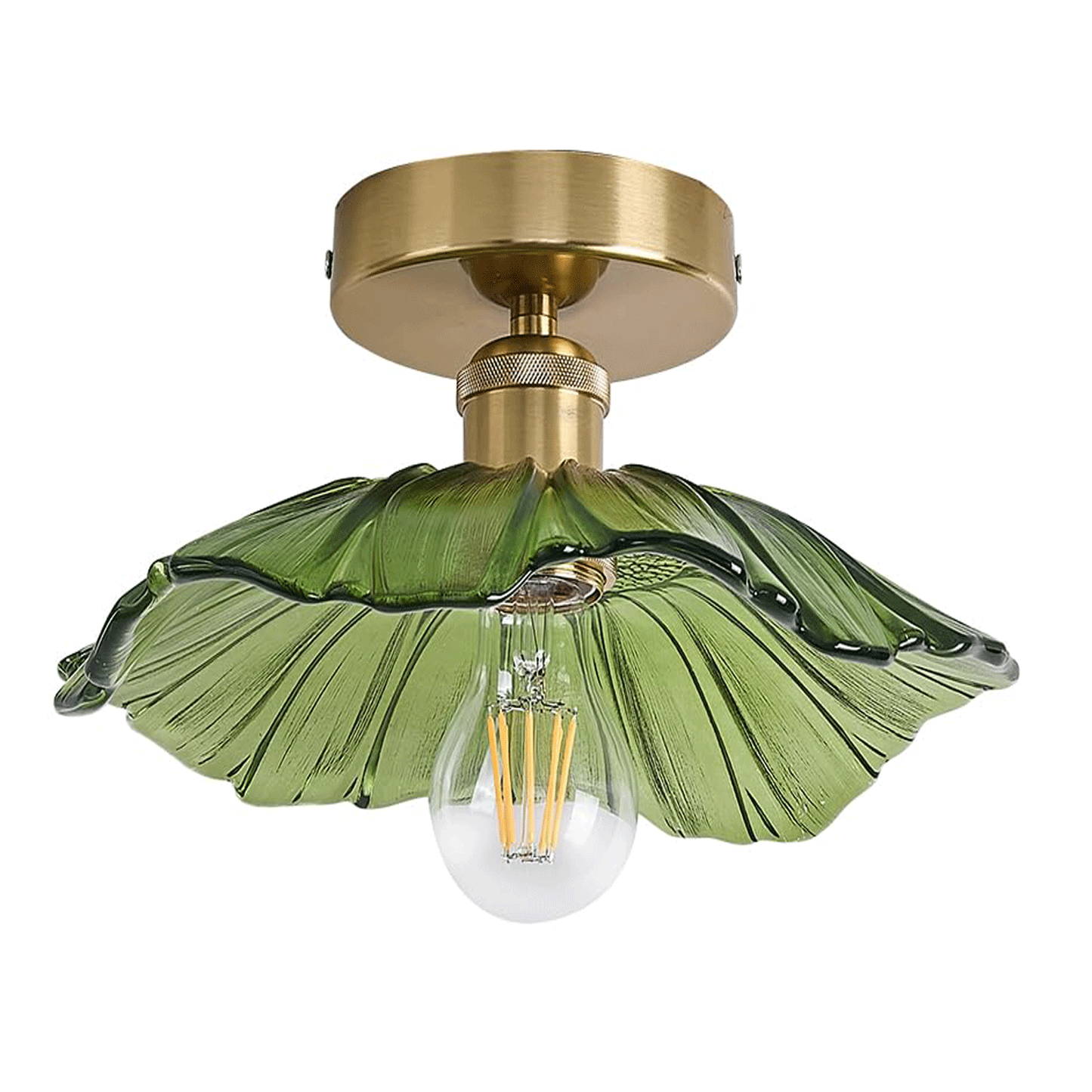 Flush Mount Glass Ceiling Light Lighting Fixture(Bulb Not Included)
