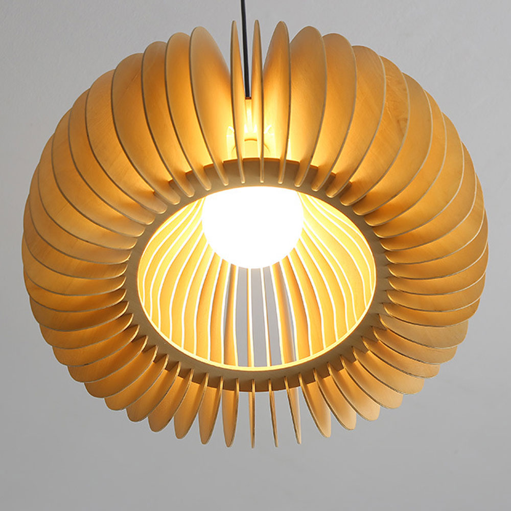Nordic Pumpkin Wood Pendant Light(Bulb Not Included)