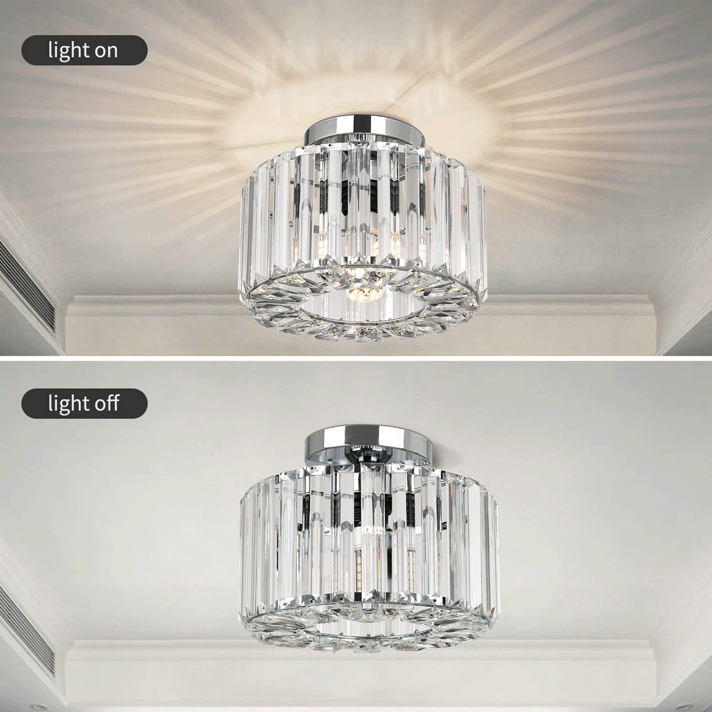 Crystal Ceiling Light(Bulb Not Included)