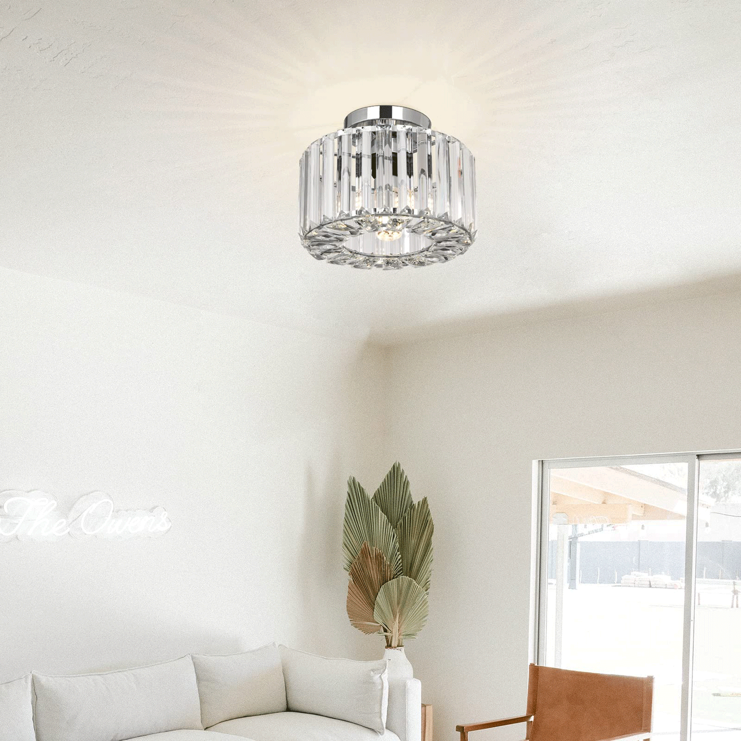 Crystal Ceiling Light(Bulb Not Included)