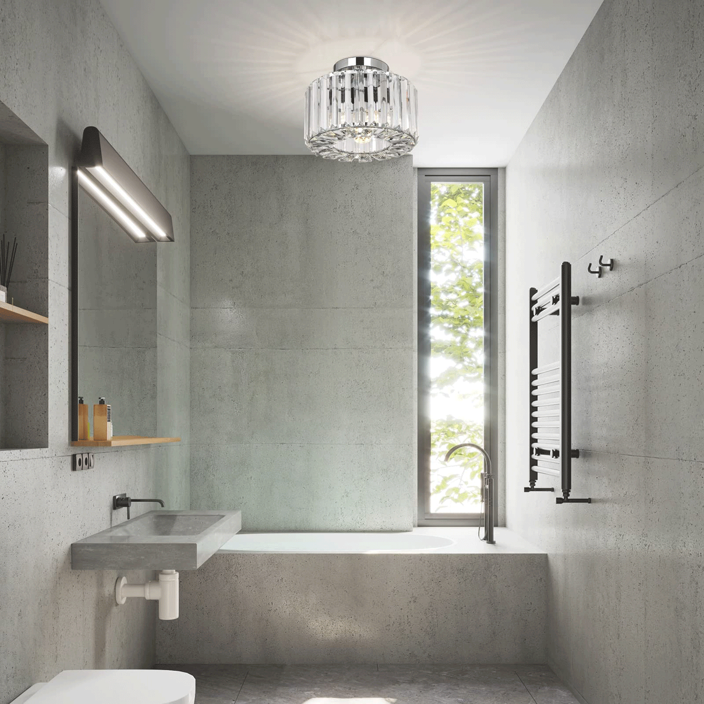 Crystal Ceiling Light(Bulb Not Included)