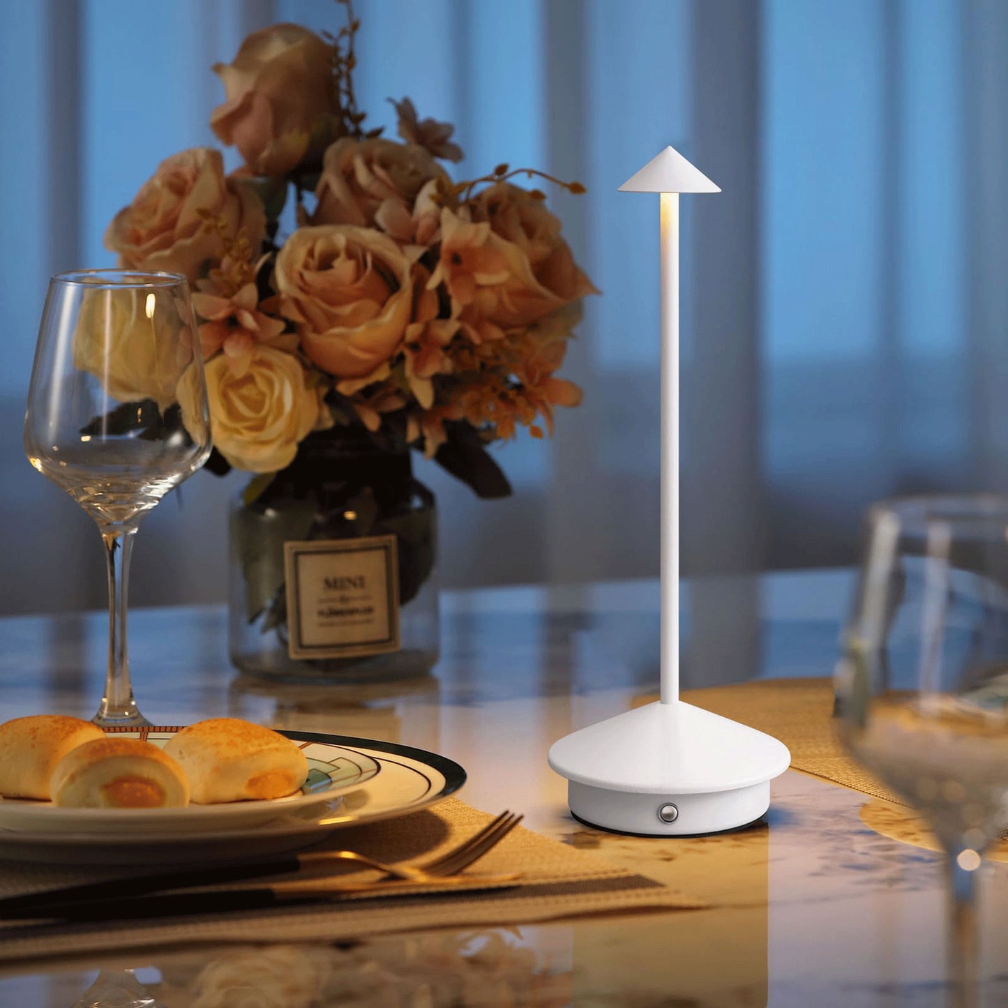 LED Table Lamp Cordless Rechargeable Battery Operated Desk Lamp Lighting, White