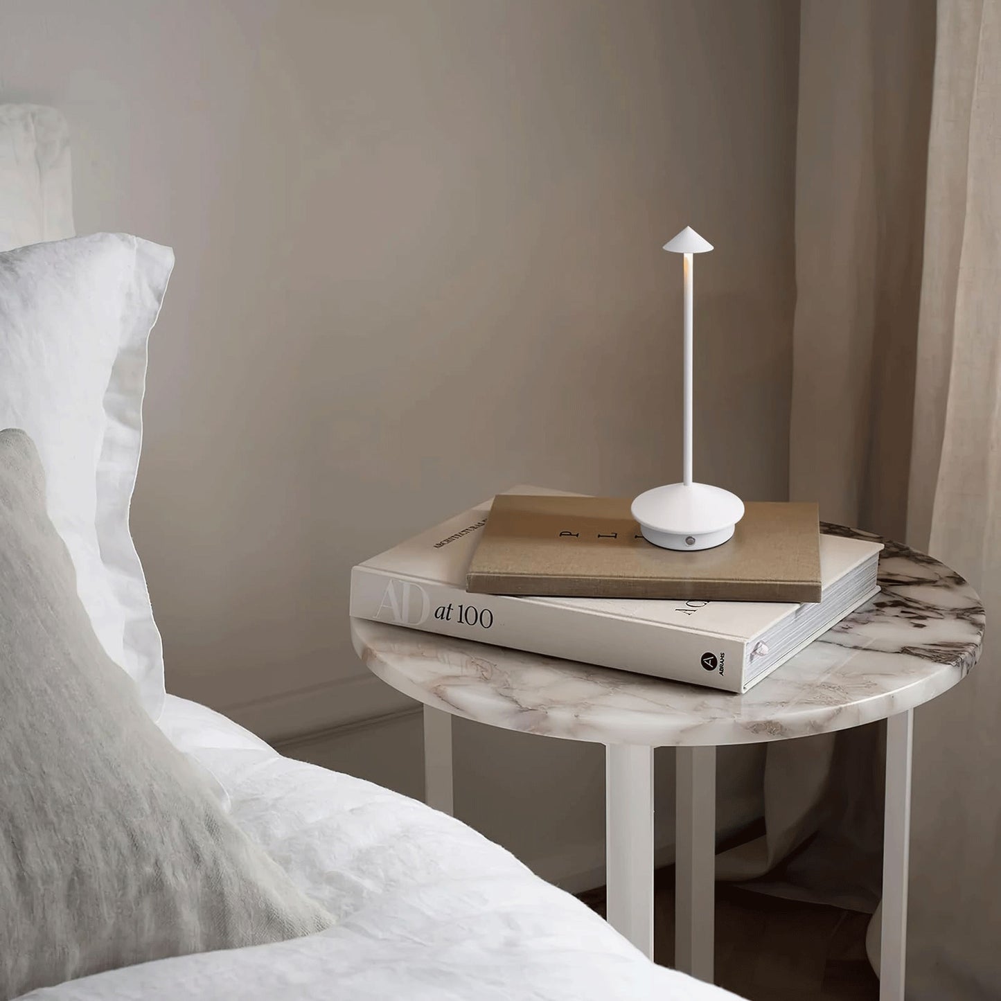 LED Table Lamp Cordless Rechargeable Battery Operated Desk Lamp Lighting, White