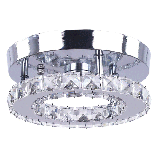 Mini Crystal Ceiling Light Led Chandelier, White Light-6500K