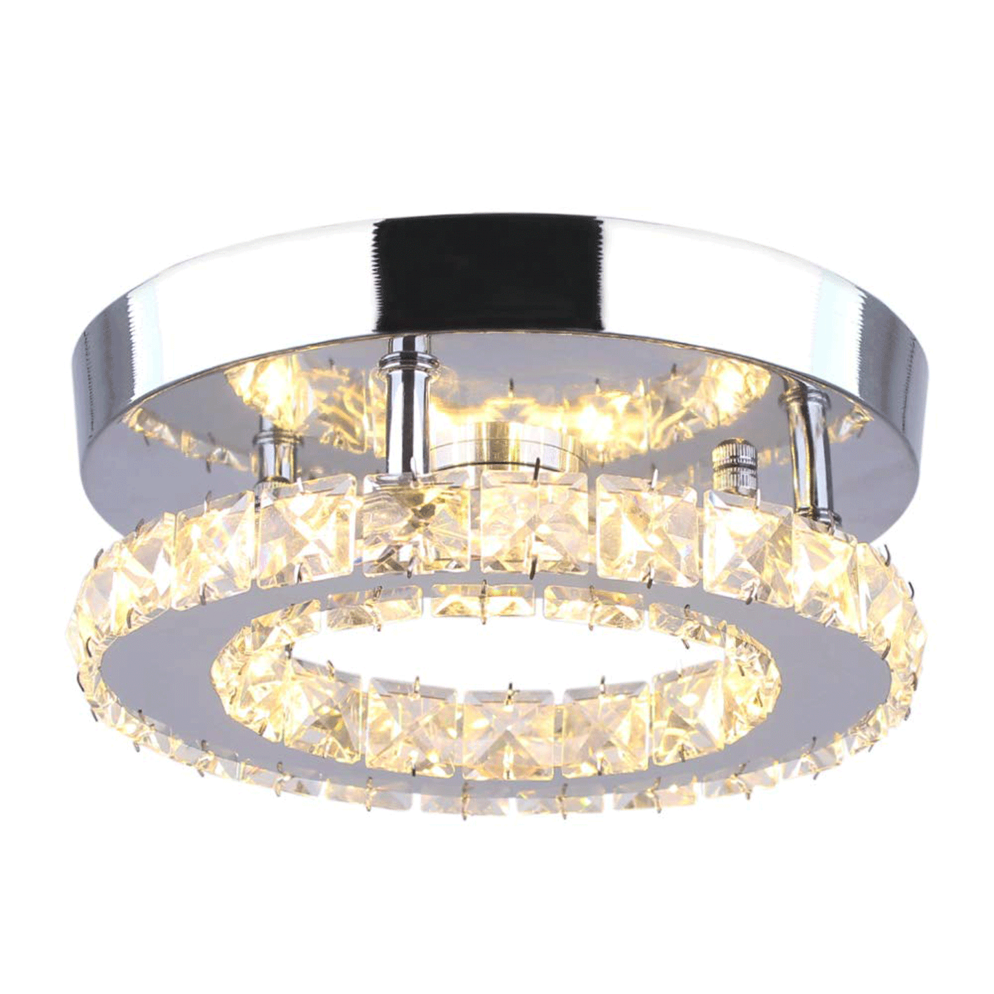 Mini Crystal Ceiling Light Led Chandelier, White Light-6500K