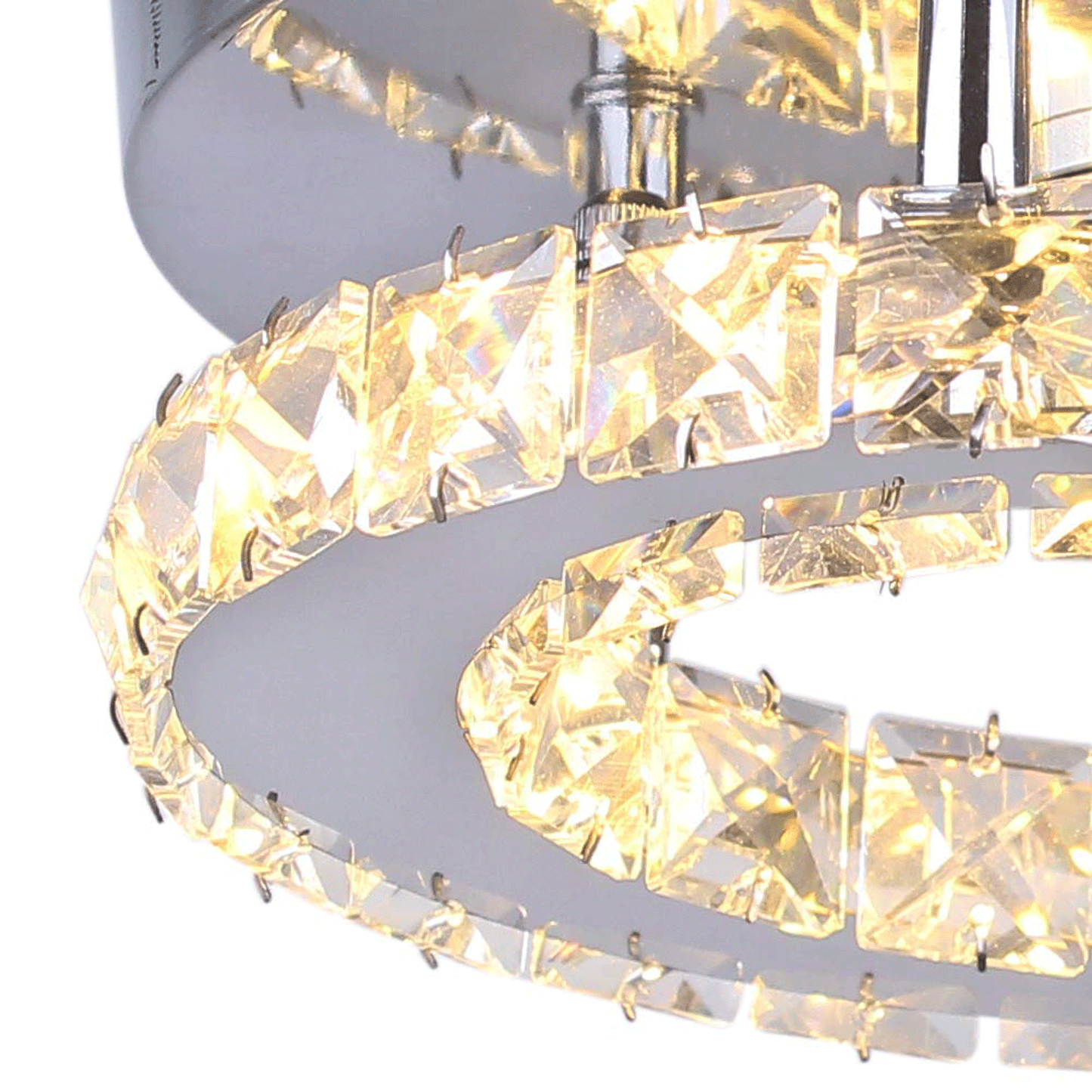 Led Crystal Ceiling Light Contemporary Mini Chandelier, Warm White-3200K