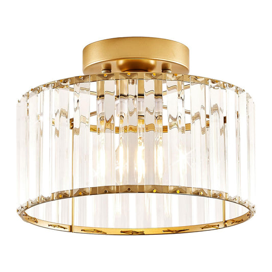 Gold Ceiling Light Fixture Crystal Ceiling Lamp for Kitchen Living Room Bathroom Entryway Bedroom
