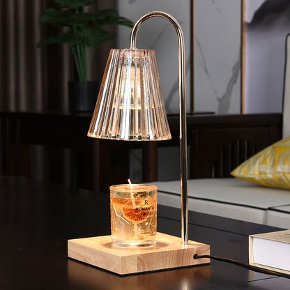 Candle Warmer Lamp with Timer Dimmer, Amber Glass Table Lamp