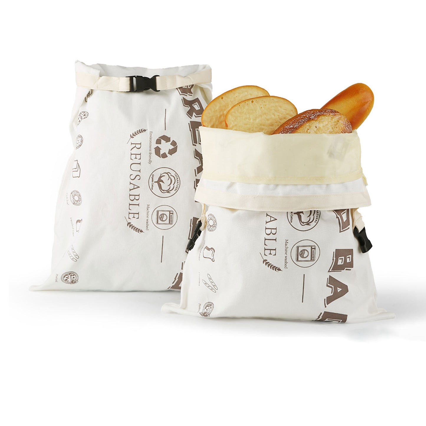 2 Pack Reusable Beeswax Bread Bag for Homemade, Cotton Beeswax Wraps for Food