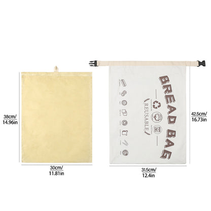 2 Pack Reusable Beeswax Bread Bag for Homemade, Cotton Beeswax Wraps for Food
