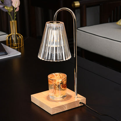 Candle Warmer Lamp with Timer Dimmer, Amber Glass Table Lamp