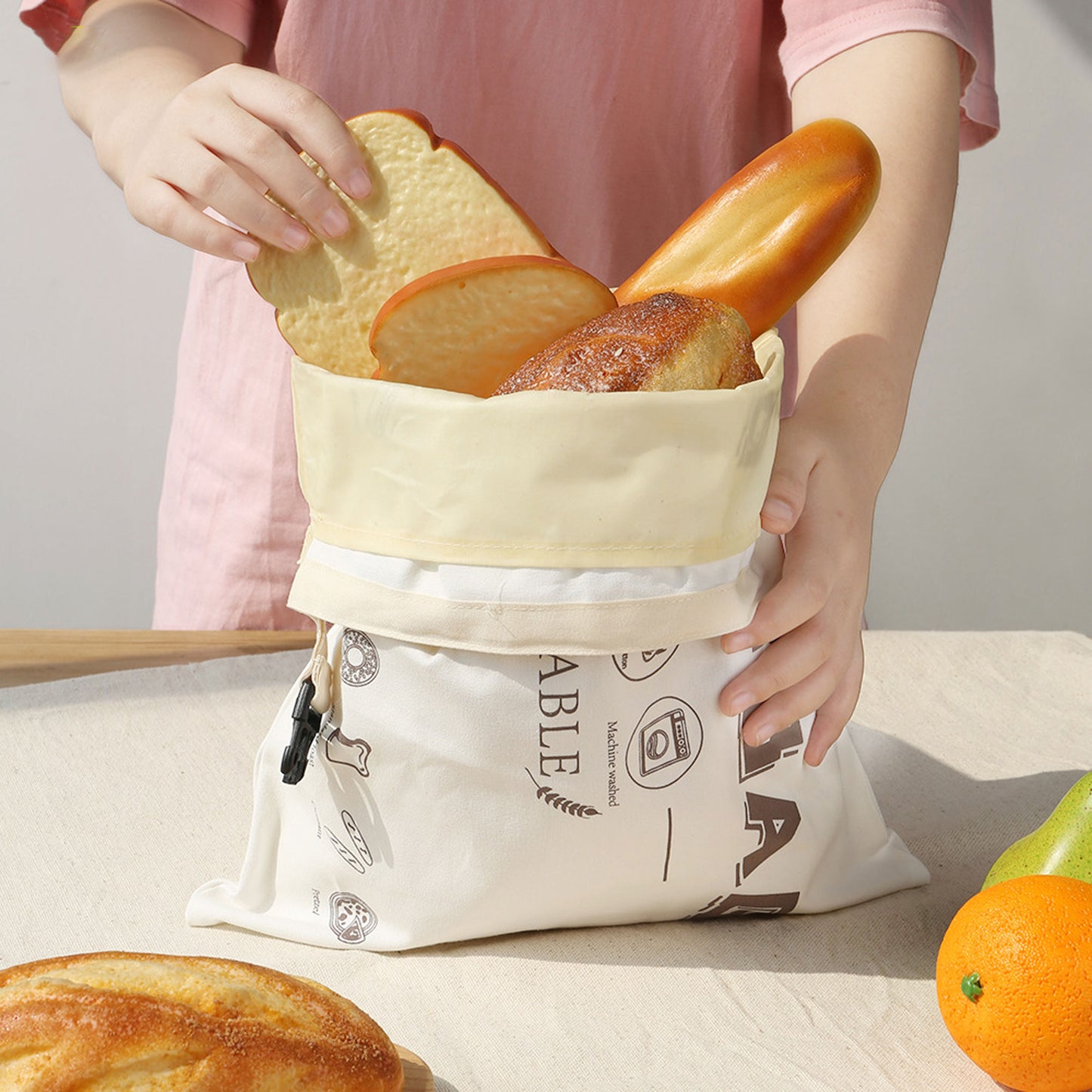 2 Pack Reusable Beeswax Bread Bag for Homemade, Cotton Beeswax Wraps for Food