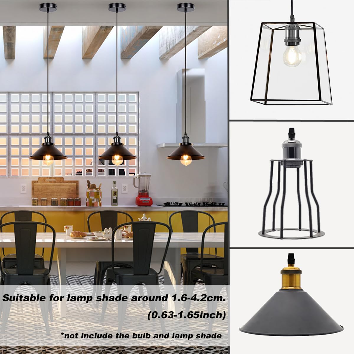 E27 Ceiling Pendant Light Fitting with Lamp Holder Braided Cable Pendant Light Kit