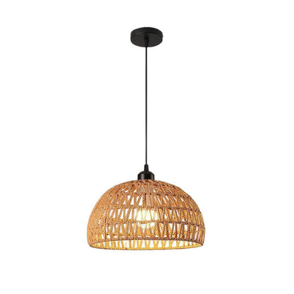 Wicker Pendant Light with Rattan Shade