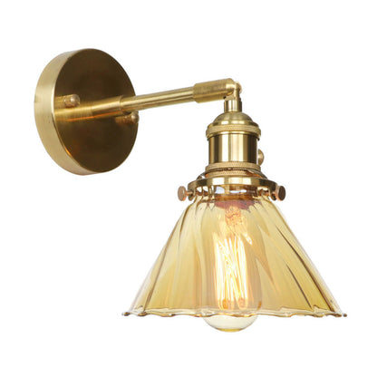 Copper Wall Light with Glass Shade | E27 Bulb | Hallway & Landing Essential