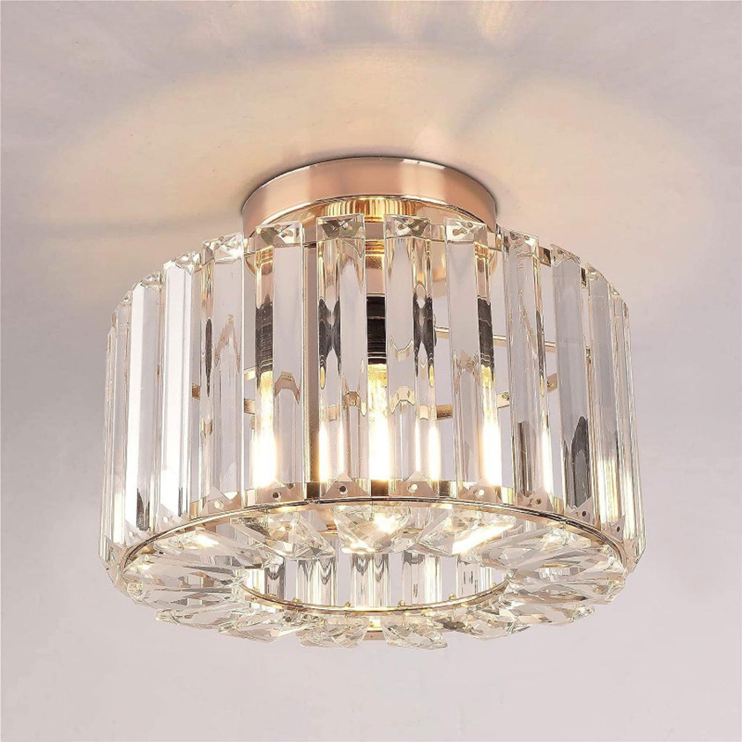 Crystal Ceiling Light Champagne Gold LED Ceiling Lighting(Bulb Not Included)