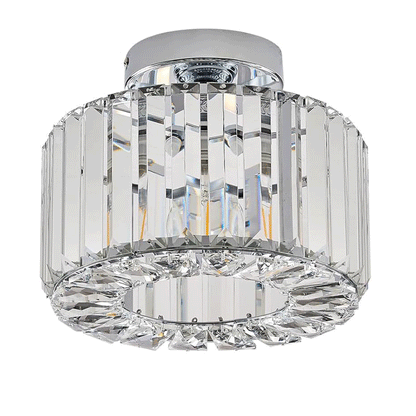 Crystal Ceiling Light for Bedroom Hallway Kitchen Bathroom，Blck(Bulb Not Included)