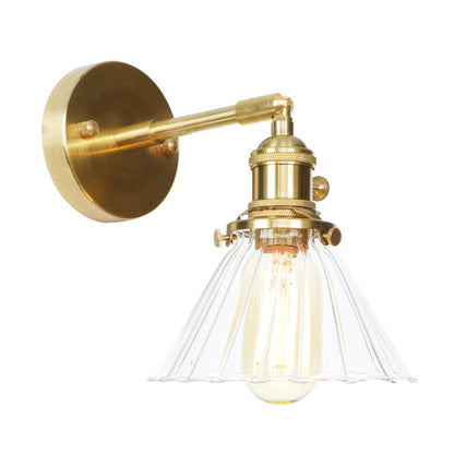 Copper Wall Light with Glass Shade | E27 Bulb | Hallway & Landing Essential