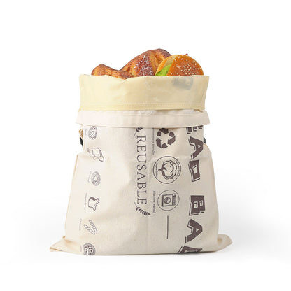 2 Pack Reusable Beeswax Bread Bag for Homemade, Cotton Beeswax Wraps for Food