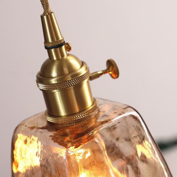 Handblown Victorian-Style Glass Pendant Light – Recycled Glass & Brass Finishes