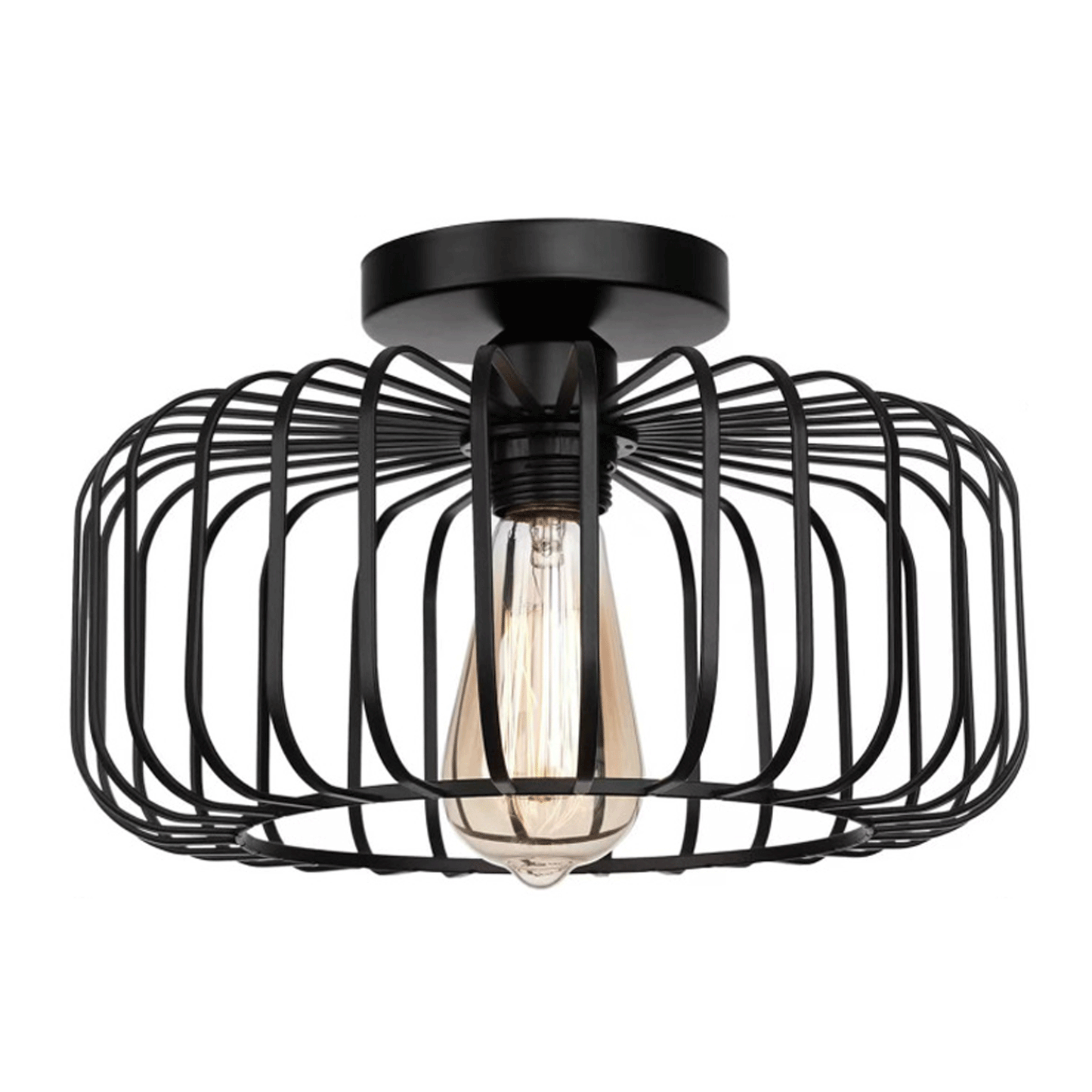 Black Modern Chandeliers Ceiling Light,Metal Cage Light Fixtures for Living Room,Kitchen,Dining Room,Bedroom(Bulb Not Included)
