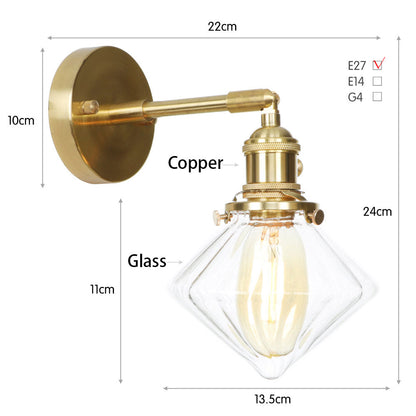 Artisanal Blown Glass Wall Sconce in Patinated Copper | Wall Lighting