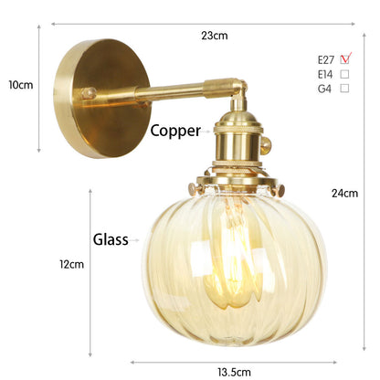 Industrial Cage Copper Wall Light | E27 LED Compatible | Pub/Study Decor