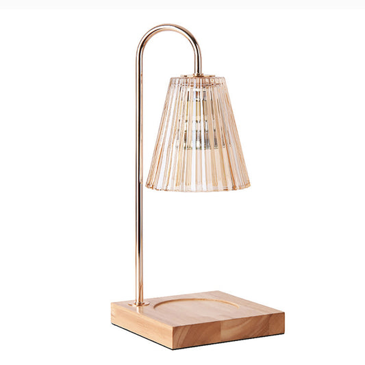 Candle Warmer Lamp with Timer Dimmer, Amber Glass Table Lamp