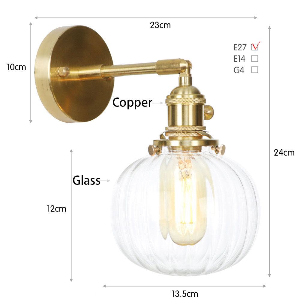 Industrial Cage Copper Wall Light | E27 LED Compatible | Pub/Study Decor