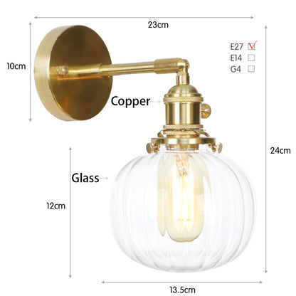 Industrial Cage Copper Wall Light | E27 LED Compatible | Pub/Study Decor