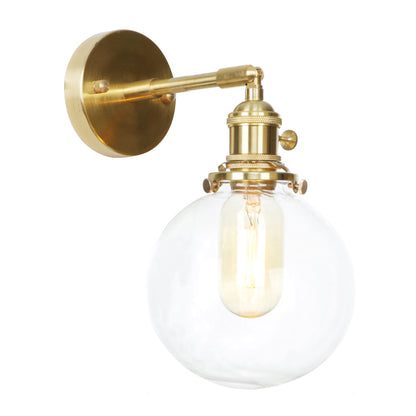 Minimalist Copper Wall Light | Clear Globe Glass | Scandinavian-British Fusion(bulb not included)