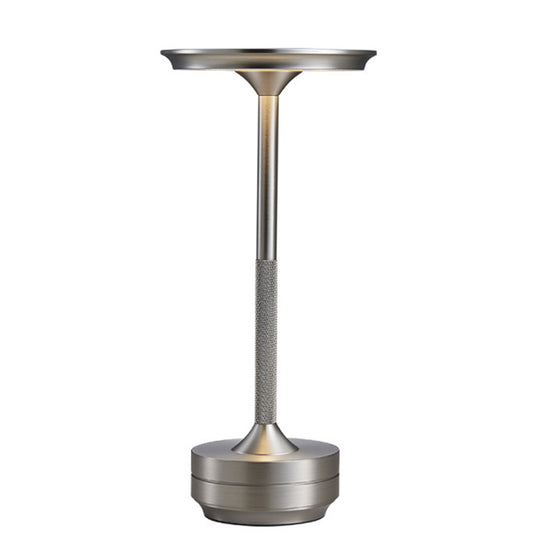 Modern LED Cordless Table Lamp,Rechargeable Wireless Table Lamp, 3 Color Stepless Dimming Night Light Touch Lamps(Silver)