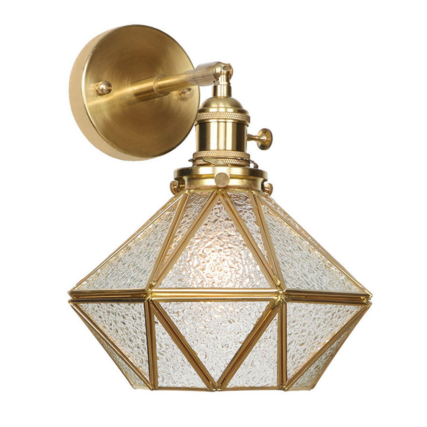Luxury Gold Copper Wall Light | Diamond-Shade | Hotel-Style Statement