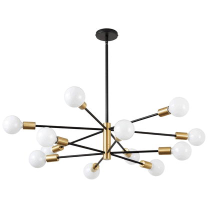 12-Light Sputnik Chandelier for Dining Room,Bedroom,Living Room,Kitchen Island,Cafe Hhop(bulb not included)