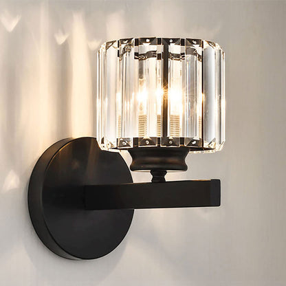 Crystal Wall Light, Blck Crystal Wall Lamp Sconce Lighting, E27