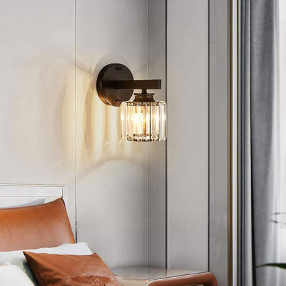 Crystal Wall Light, Blck Crystal Wall Lamp Sconce Lighting, E27