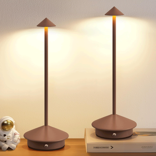 LED Table Lamp Cordless Rechargeable Desk Lamp Lighting, Brown