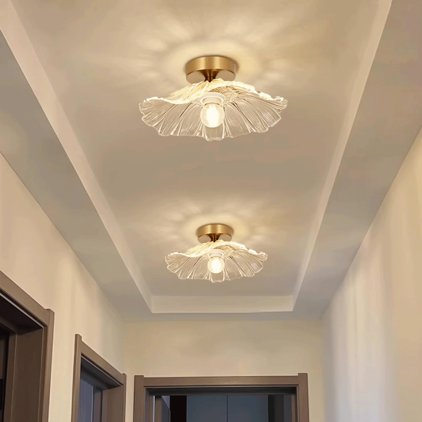Flush Mount Glass Ceiling Light Lighting Fixture(Bulb Not Included)