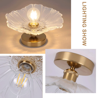 Flush Mount Glass Ceiling Light Lighting Fixture(Bulb Not Included)
