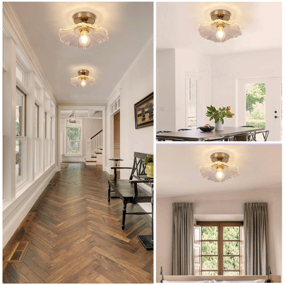 Flush Mount Glass Ceiling Light Lighting Fixture(Bulb Not Included)