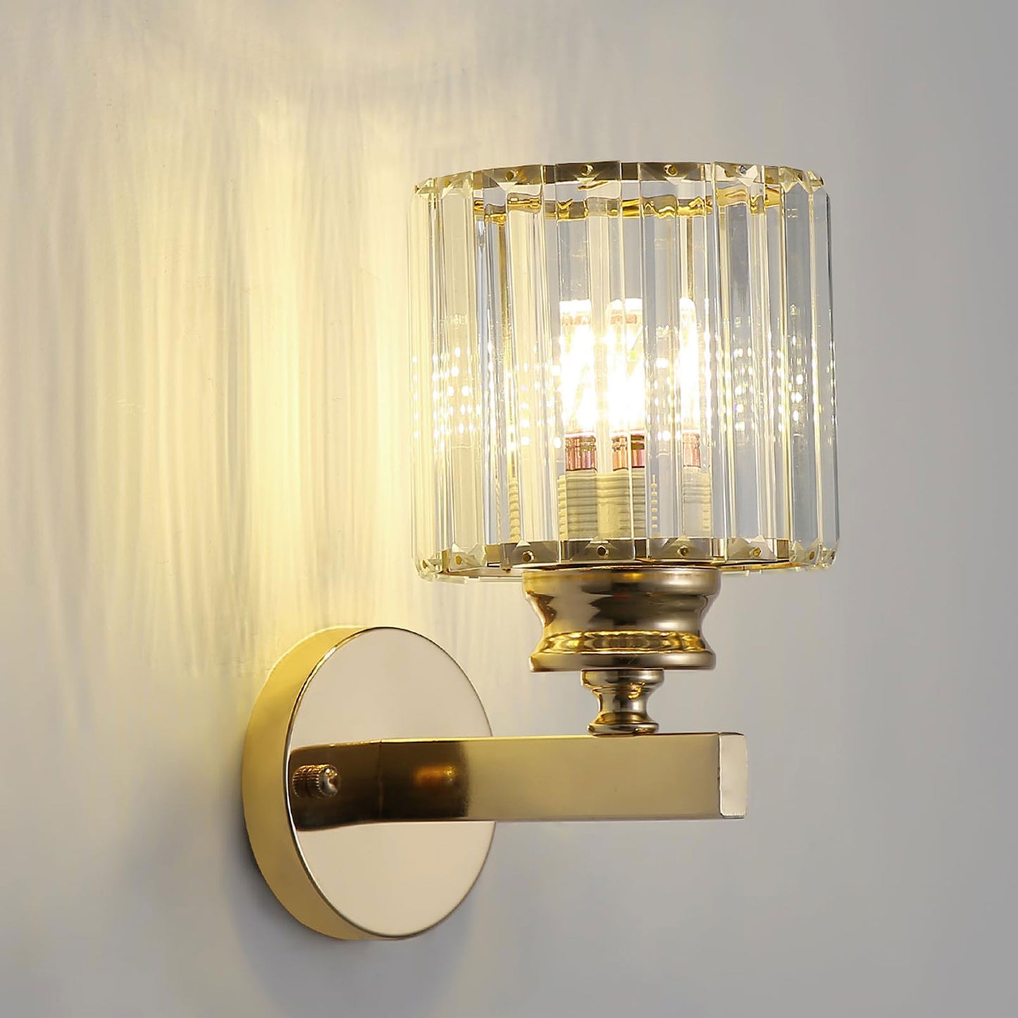 Crystal Wall Light Sconce, E27 Gold Crystal Wall Lamp
