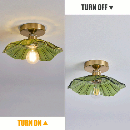 Glass Ceiling Light Chandelier Lighting Fixture, Green