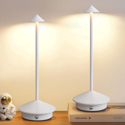 LED Table Lamp Cordless Rechargeable Battery Operated Desk Lamp Lighting, White