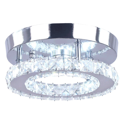 Mini Crystal Ceiling Light Led Chandelier, White Light-6500K