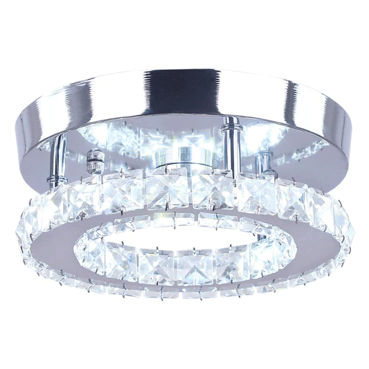 Mini Crystal Ceiling Light Led Chandelier, White Light-6500K