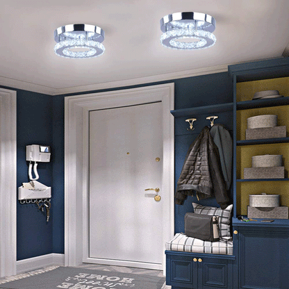 Mini Crystal Ceiling Light Led Chandelier, White Light-6500K